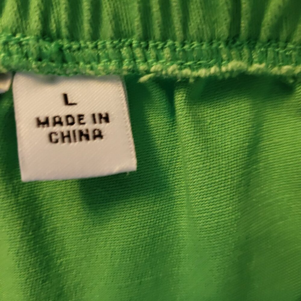 d&co Denim & Company Pull On Capris w/Lattice Cuff Size Large Green - Picture 7 of 8